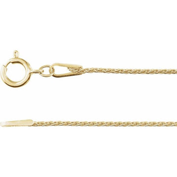 14K Yellow 1 mm Wheat 7" Chain